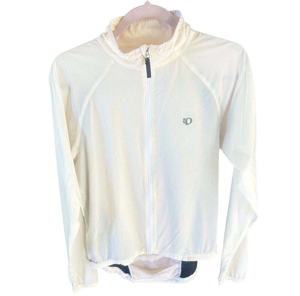 Pearl Izumi P.R.O. Series Men M White Black Cycling Wind Jacket Full Zip Light